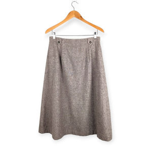 Vintage NWT The Tog Shop Brown Tweed Wool Blend A-line Midi Skirt 12P
